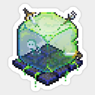 Dungeon Gelatinous Slime Cube 8 Bit Retro Pixel Art Simple Sticker